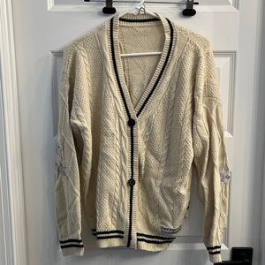 Amazon Cream and Black Women's Cardigan Sweater
